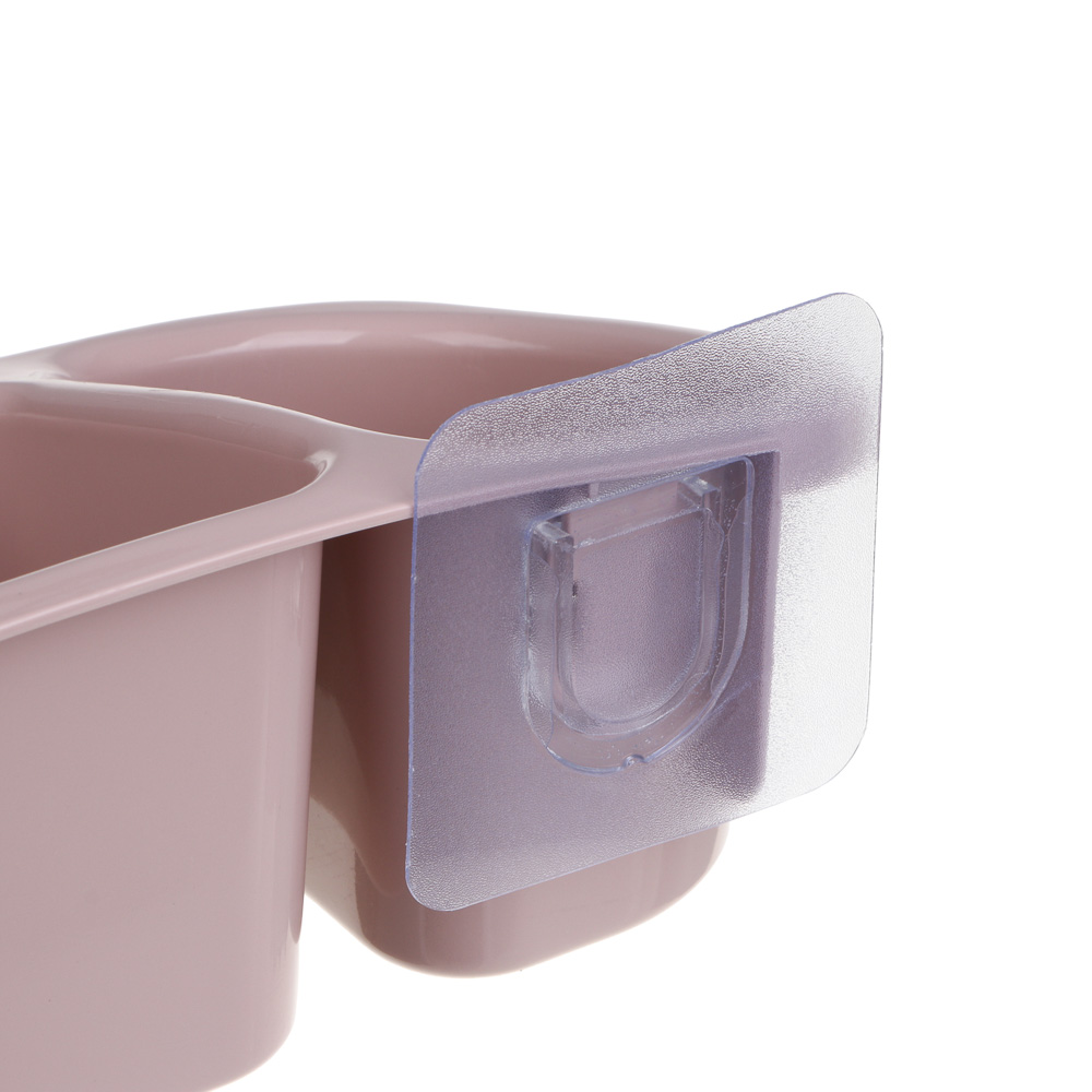 VETTA Classic Полка настенная, три отделения, пластик, 28x12,5x8,5 см, пудровый - #5