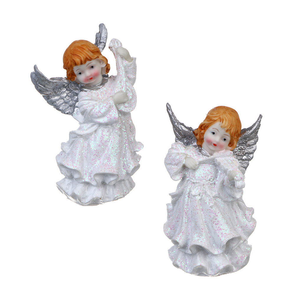 СНОУ БУМ Фигурка "Ангел" 6-6,5x4,5x10см, полистоун, 2 дизайна - #1