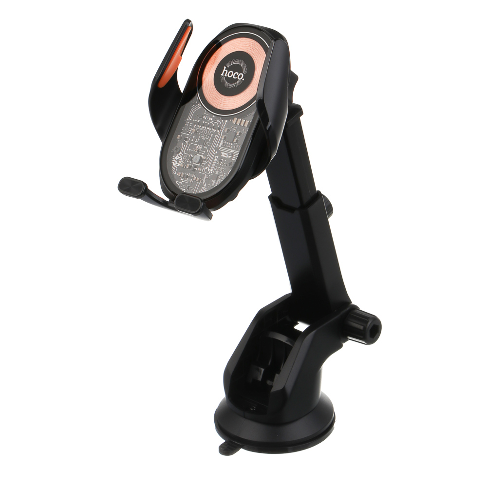 Держатель автомобильный для телефона hoco. модель HW34, беспроводная зарядка, черный - #7