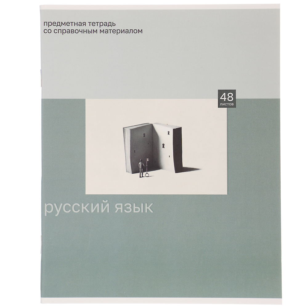 ClipStudio Тетрадь 48л. "Предметная", БЕЛЫЕ ЛИСТЫ, обл.картон "Монохром"скрепка, 7видов, справ.мат. - #6