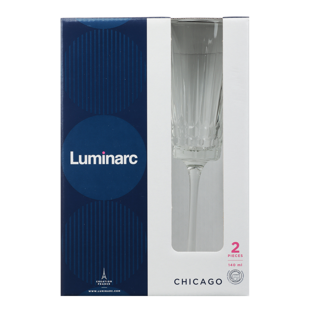 LUMINARC Чикаго Набор бокалов для шампанского 2шт 140мл, стекло - #7