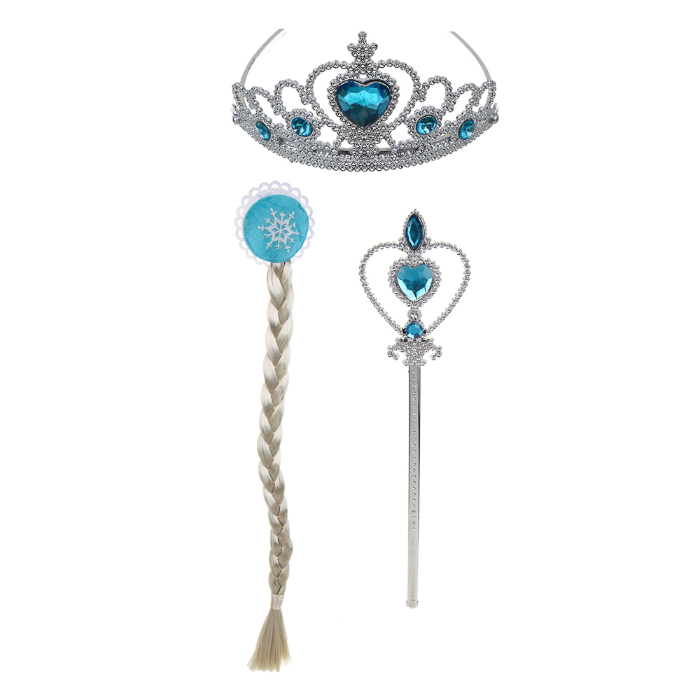 СНОУ БУМ Набор карнавальный 3 предмета (ободок-диадема, коса, палочка), пластик, полиэстер - #1