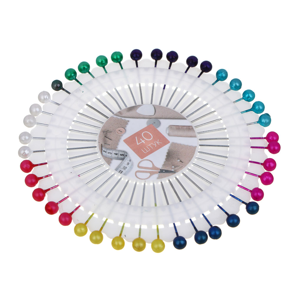 Булавки для закалывания 40игл, d8см, 3,8см шар - #2