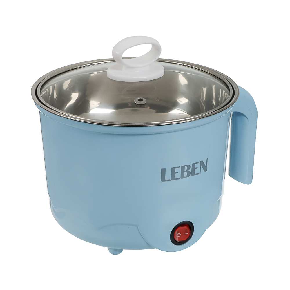 LEBEN Миниварка, 1,7л, 600Вт, двойная стенка, нерж. сталь, пластик, металл, голубой - #1