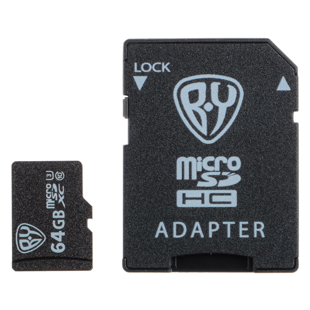 BY Флеш-карта памяти microSD 64Gb, 10 класс с адаптером SD - #1