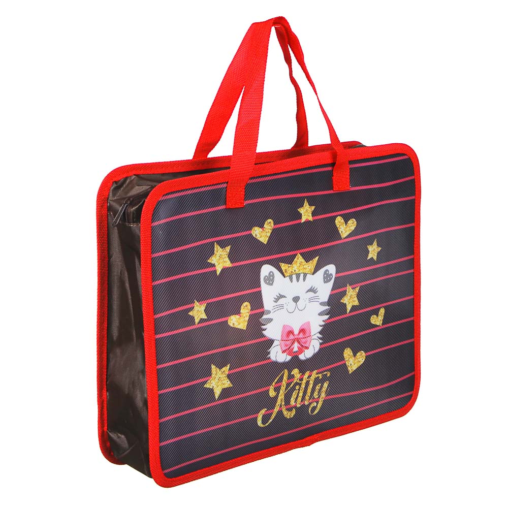 Ройал Китти Папка для тетрадей 33,5x26см, для A4, расширение 8 см, молния сверху, ручки, пластик - #2