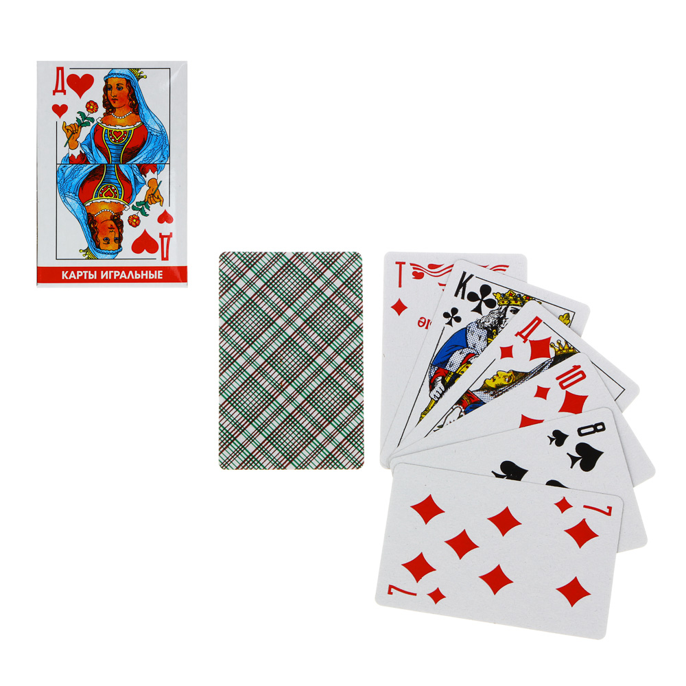 Карты игральные, бумажные, 36 штук, 9x6x1 см - #1