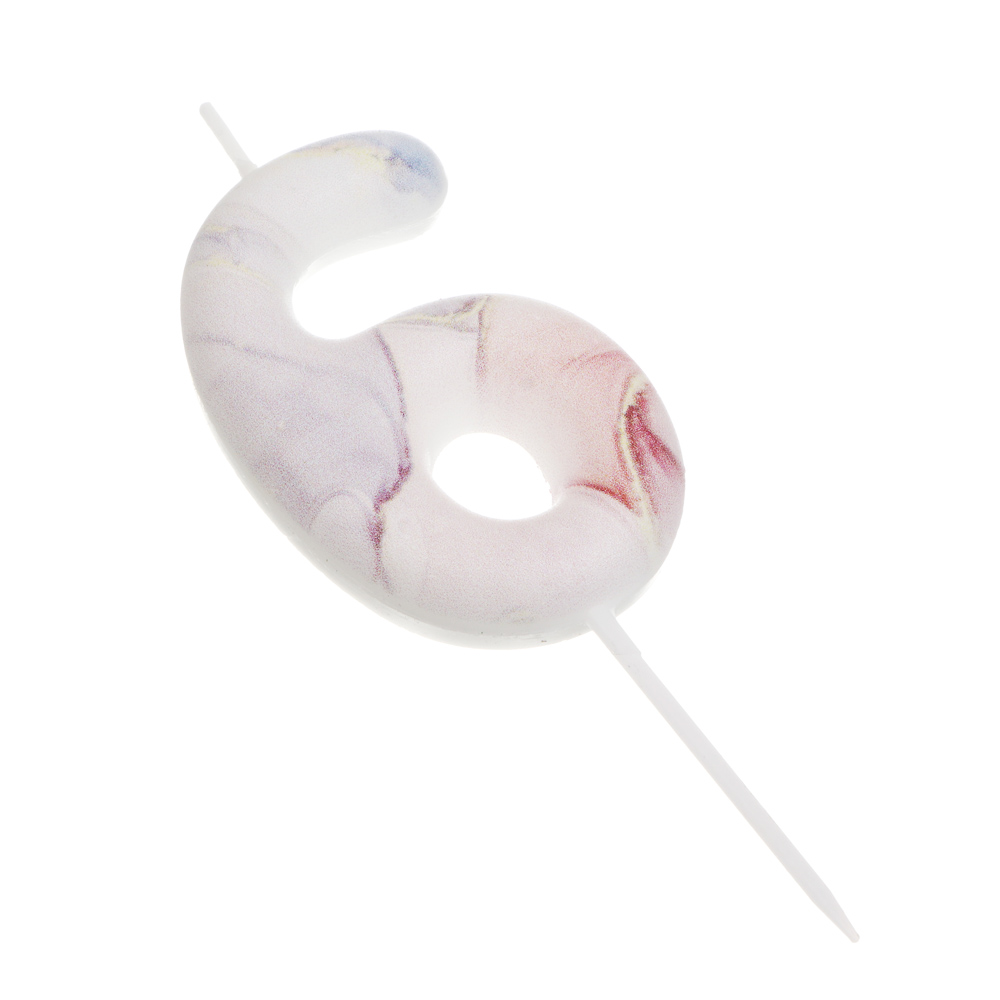 Свеча для торта тм Fntastic, 6 см, в форме цифр (0-9), мраморная, парафин - #4