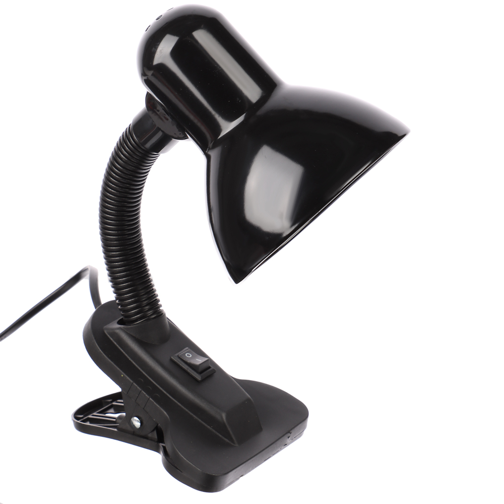 BY Светильник на прищепке, E27, 40 Вт, 230 В, гнущаяся ножка 10 см, шнур 75 см, черный - #3