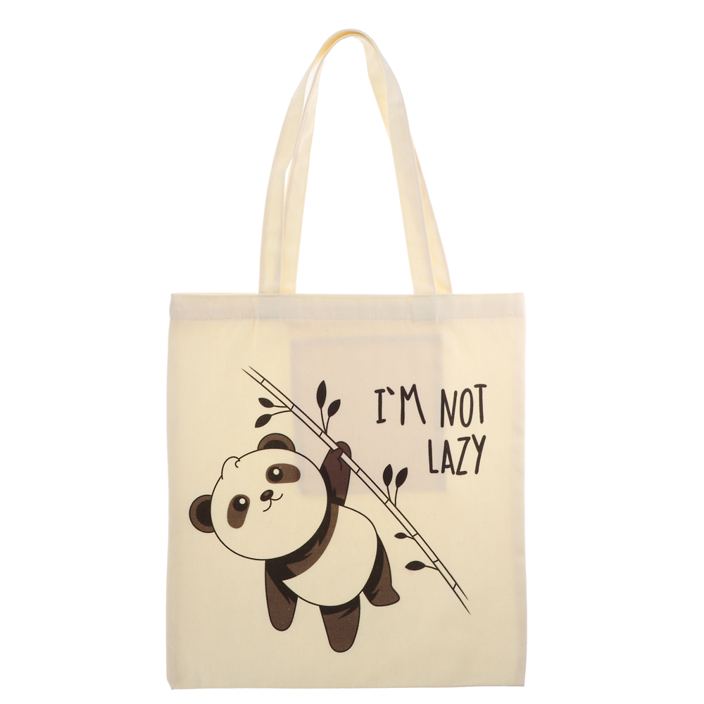 Сумка-шоппер, "Панды/Капибары", 38x42см, длина ручек 58 см, внутр. карман, полиэстер, 6 дизайнов - #14