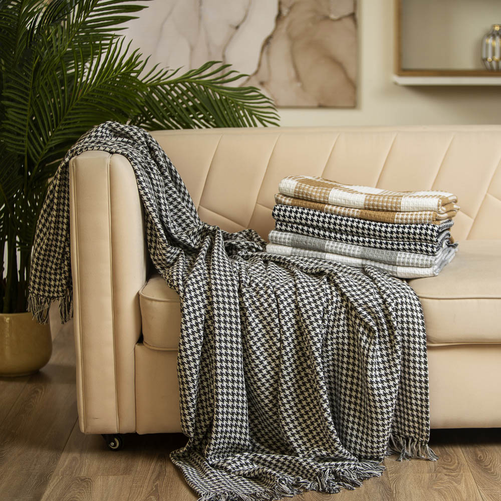 PROVANCE Special Плед хлопок, 200х220см, черно-белый - #6