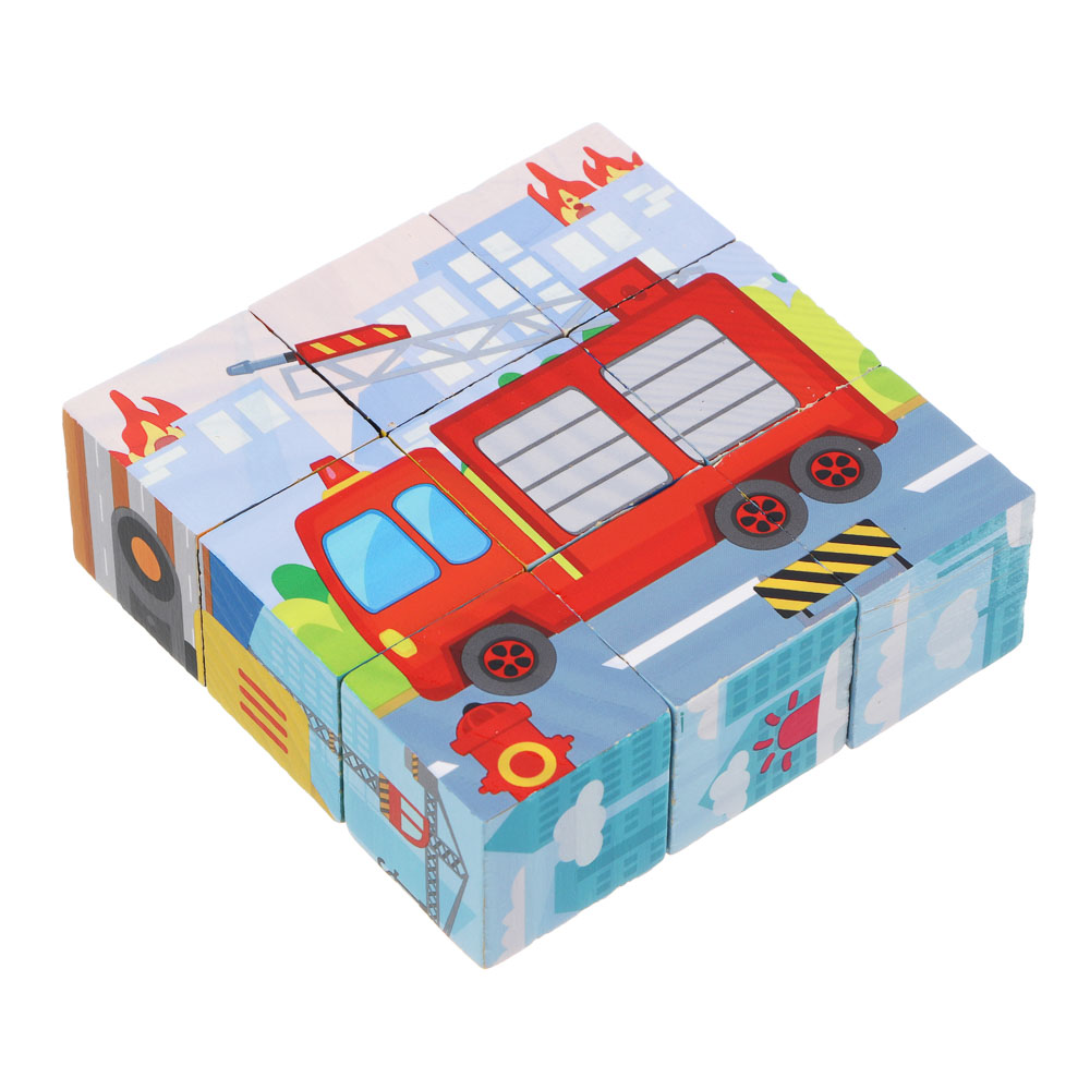 ИГРОЛЕНД Кубики деревянные развивающие для малышей, 13х15см, 4 дизайна, дерево - #15