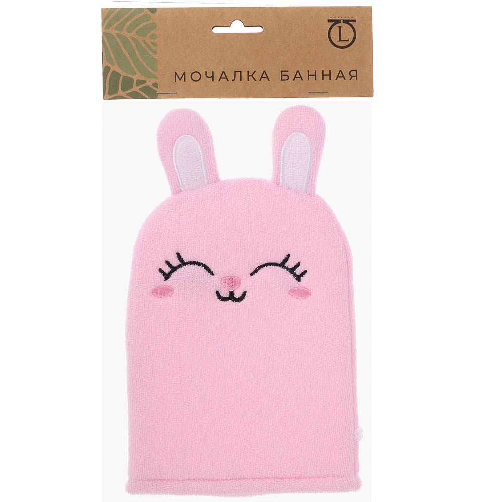 ЮL Мочалка рукавичка для ванны и душа в виде зверюшек, полиэстер, 18х13см, 3 дизайна, МС24-08 - #8