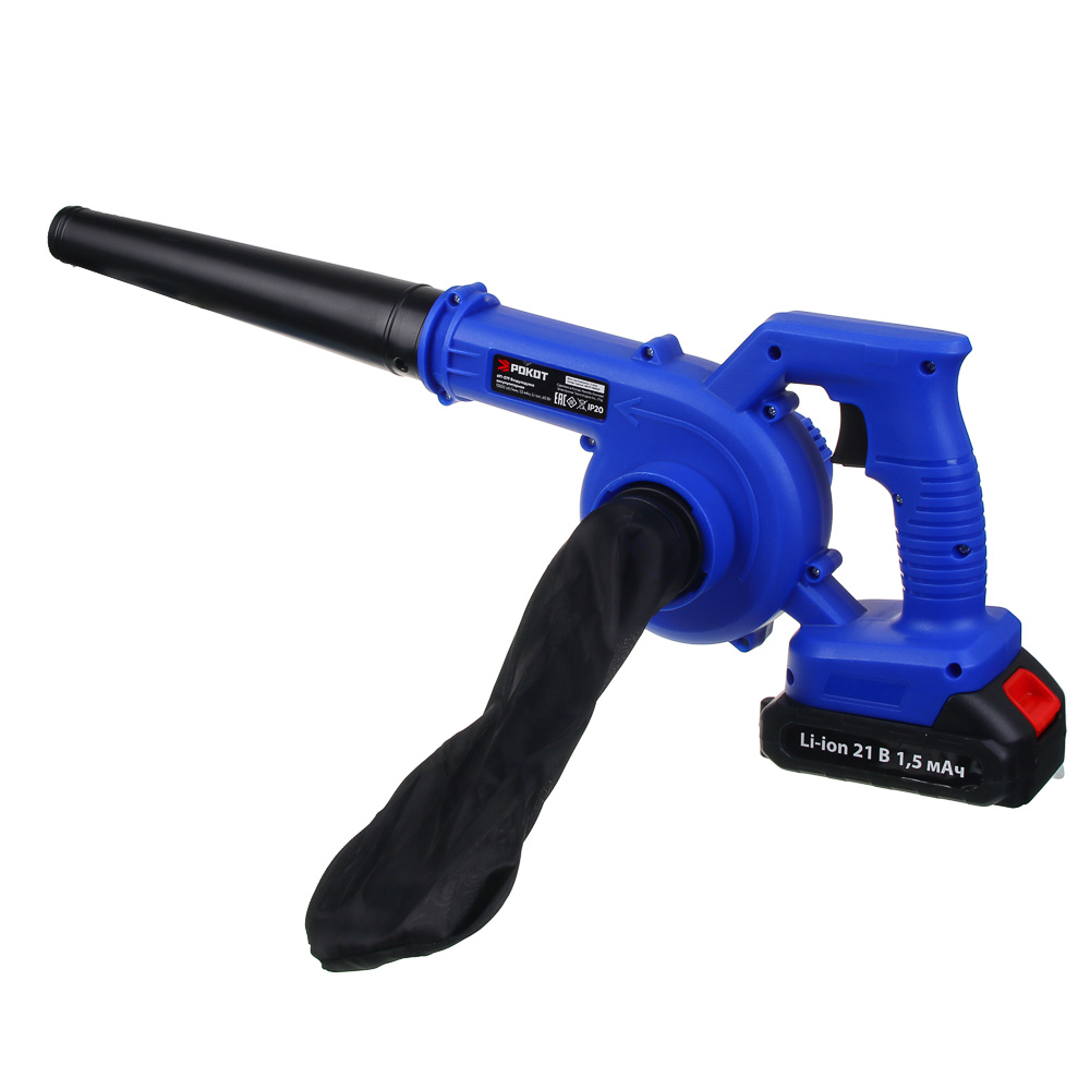 РОКОТ Воздуходувка аккумуляторная, 21В, 1,5А Li-ion (1шт), з/у, 13500 об/мин, про-сть 75м/с,(ONE) - #4