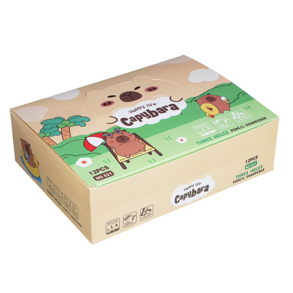 Точилка с контейнером "Капибара", на механических колесиках, 2 дизайна, шоу-бокс - #8