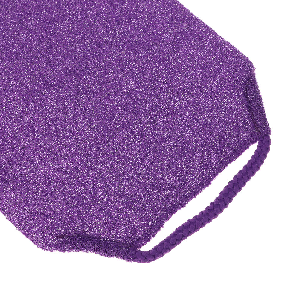 ЮL Мочалка пилинг японская для бани и душа с ручками, жесткая, полиэстер, 45х19см, 4 цвета, МС24-07 - #9