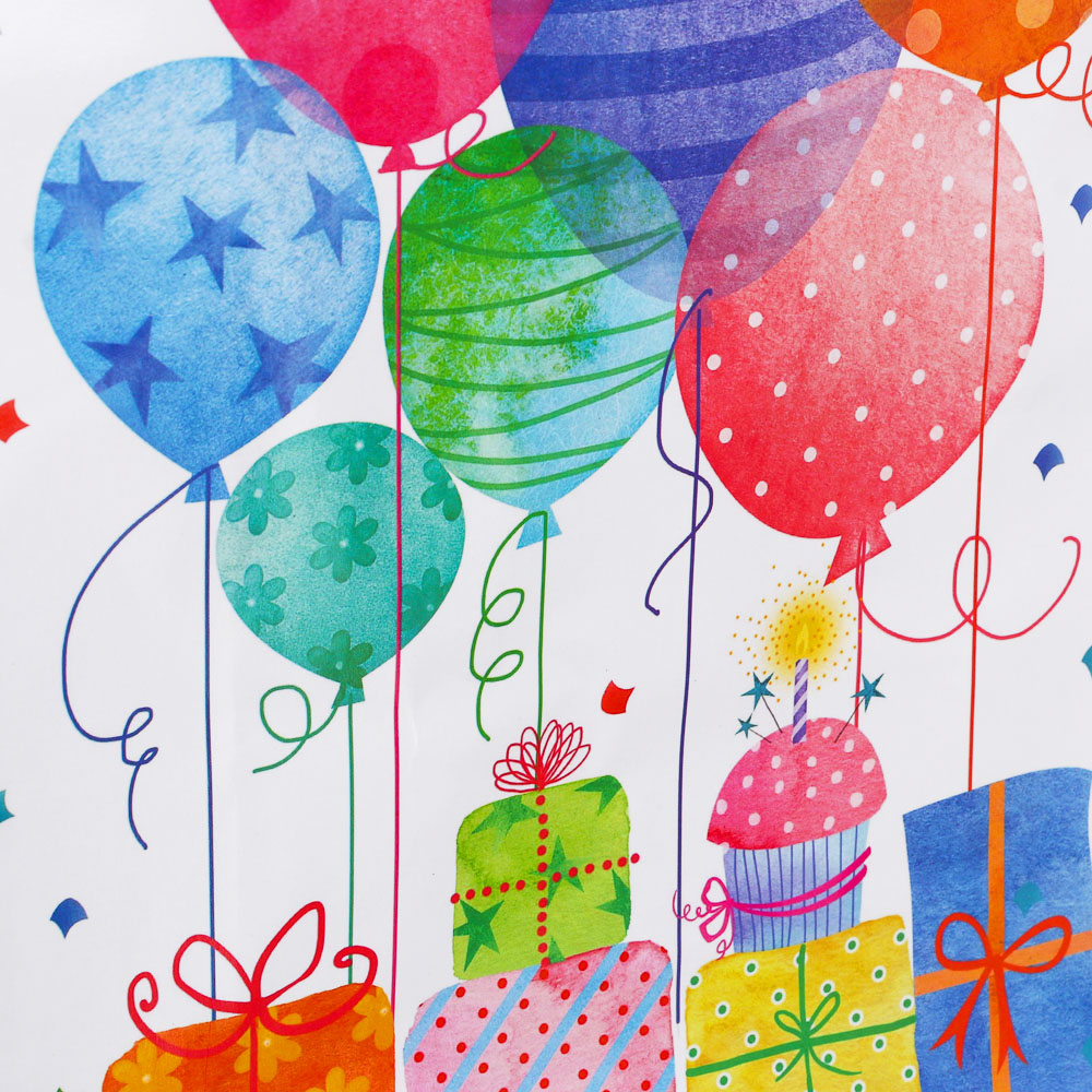 LADECOR Пакет подарочный бумажный, 18x24x7 см, 4 дизайна, С Днем Рождения, арт 2 - #3
