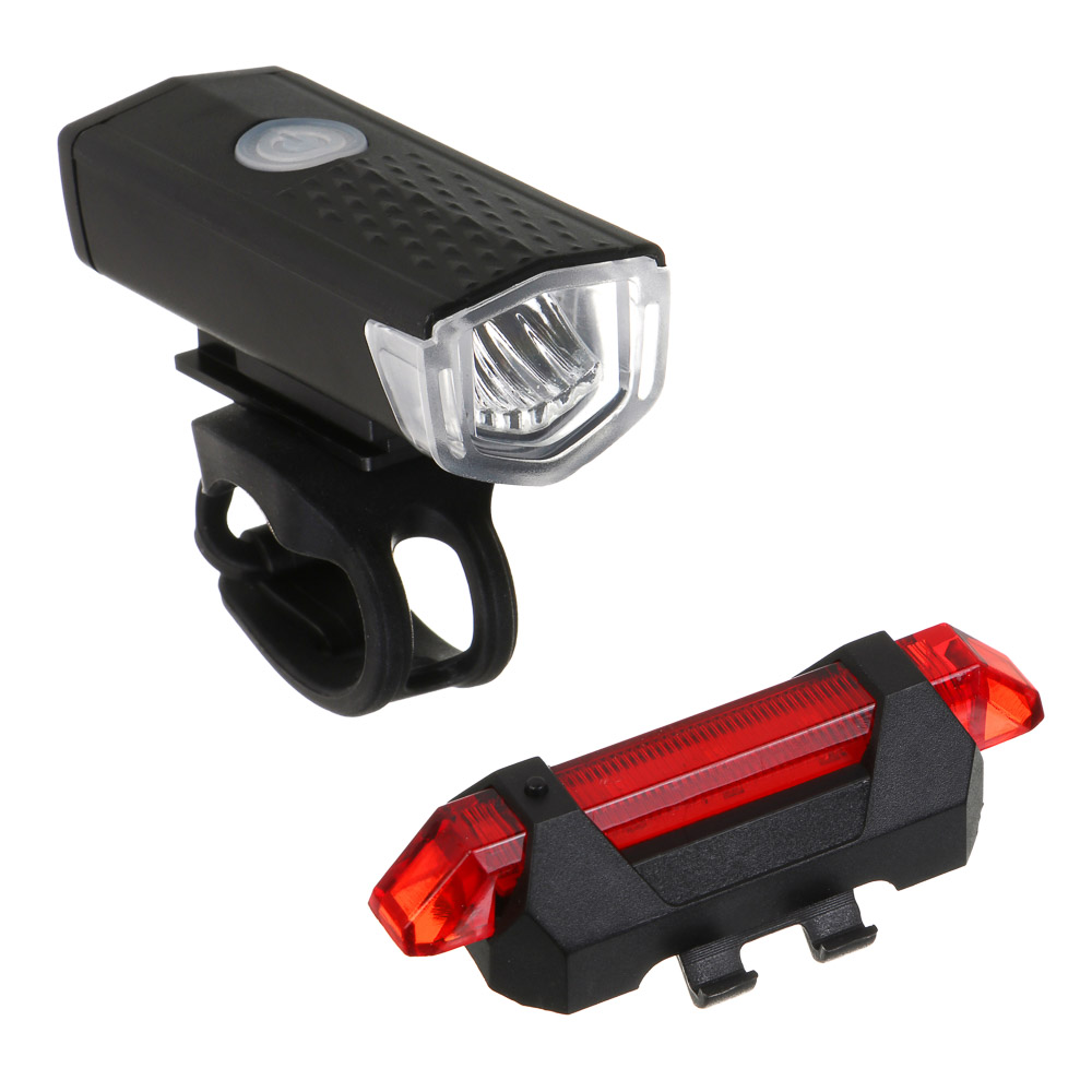Набор фонарей велосипедных, тм BY SPORT, передний и задний, 3/4 режима, USB - #1