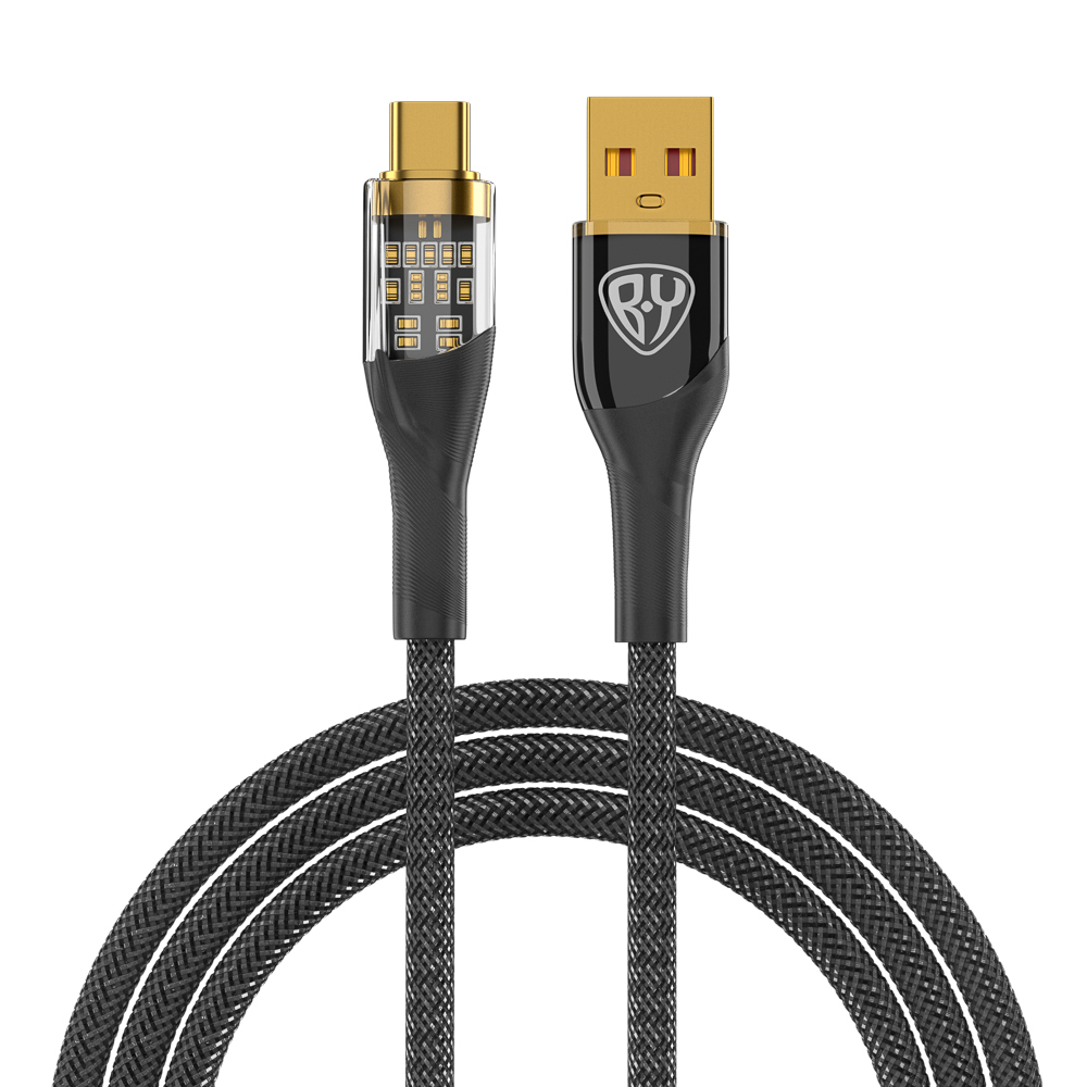 BY Кабель для зарядки Space Cable Techno Type-C, 1 м, 3А, Быстрая зарядка  QC3.0, черный купить с выгодой в Галамарт