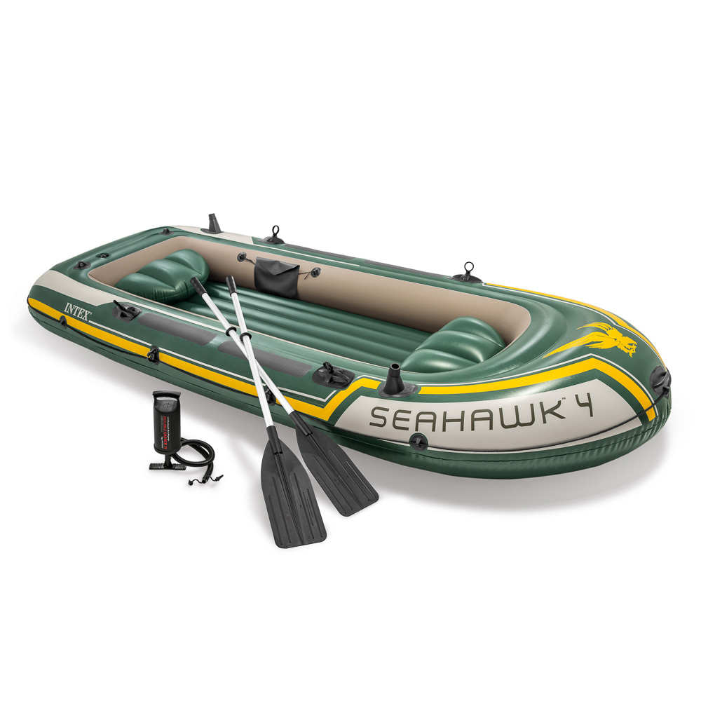 Лодка INTEX "Seahawk 4 Set" с веслами, трехкамерная - #1