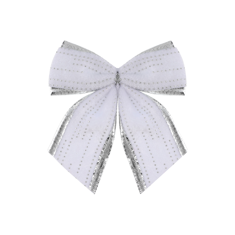 СНОУ БУМ Набор бантов 10x12 см, 4 шт, полиэстер, белый - #2