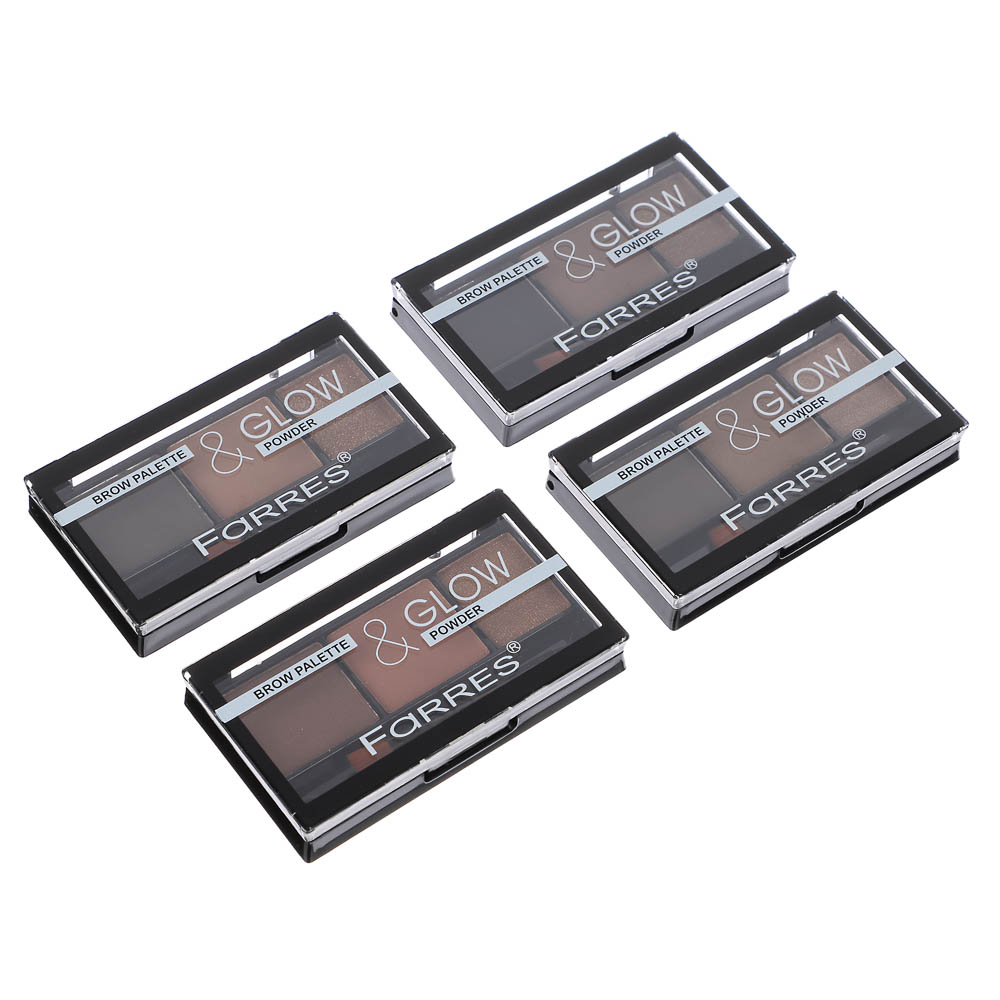 Тени для бровей "Brow&Glow", тм Farres, 3 цвета - #1