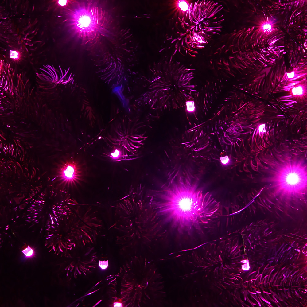 СНОУ БУМ Гирлянда эл. вьюн 10м, 100LED, розовый, 8 режимов, ПВХ черный, 220В - #12