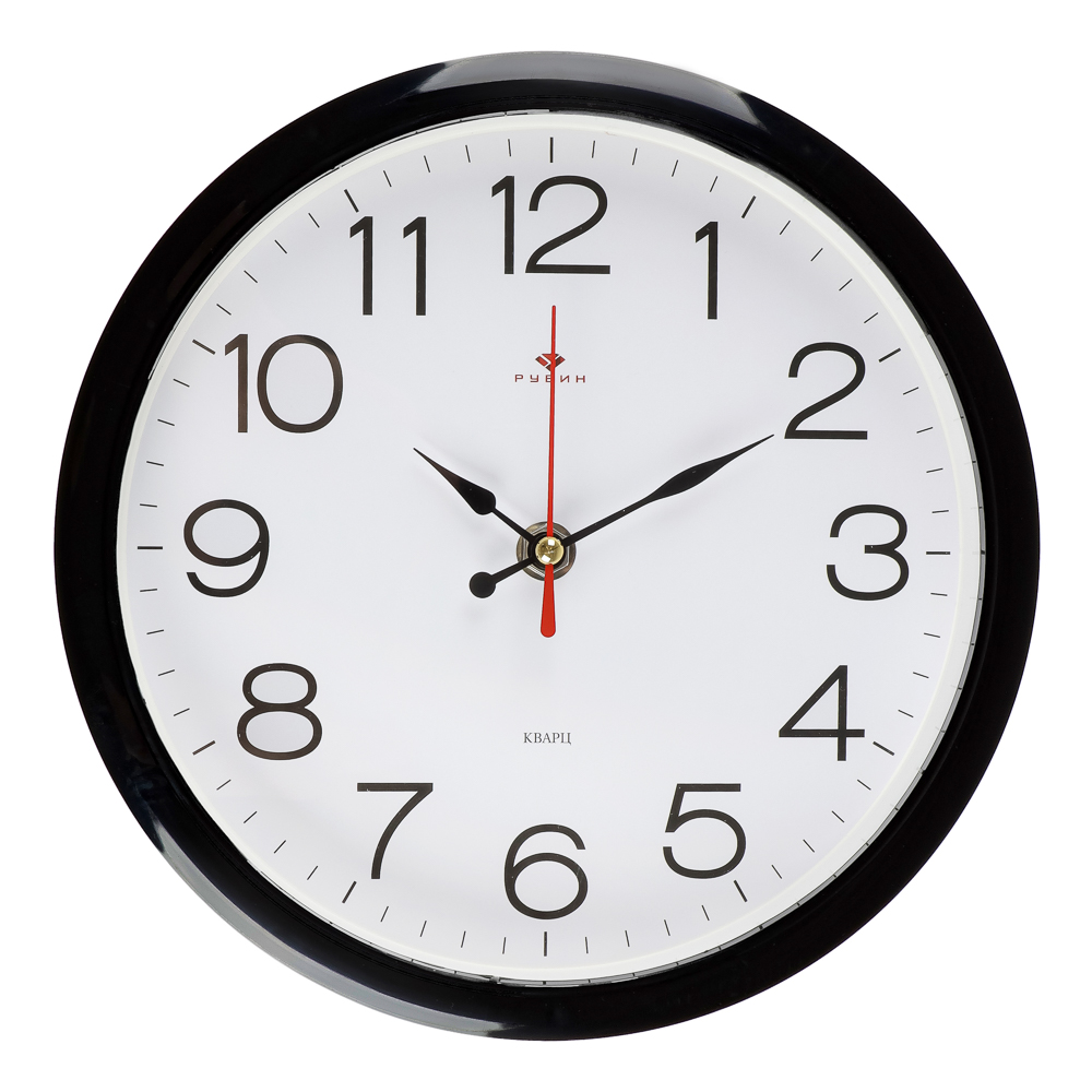 Часы настенные круг d=22см, корпус черный "Классика", арт.2222-328 - #1