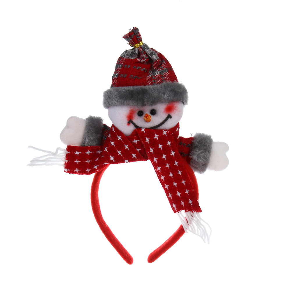 СНОУ БУМ Ободок с новогодними персонажами, диаметр 11см, пластик, полиэстер, 3 дизайна - #3