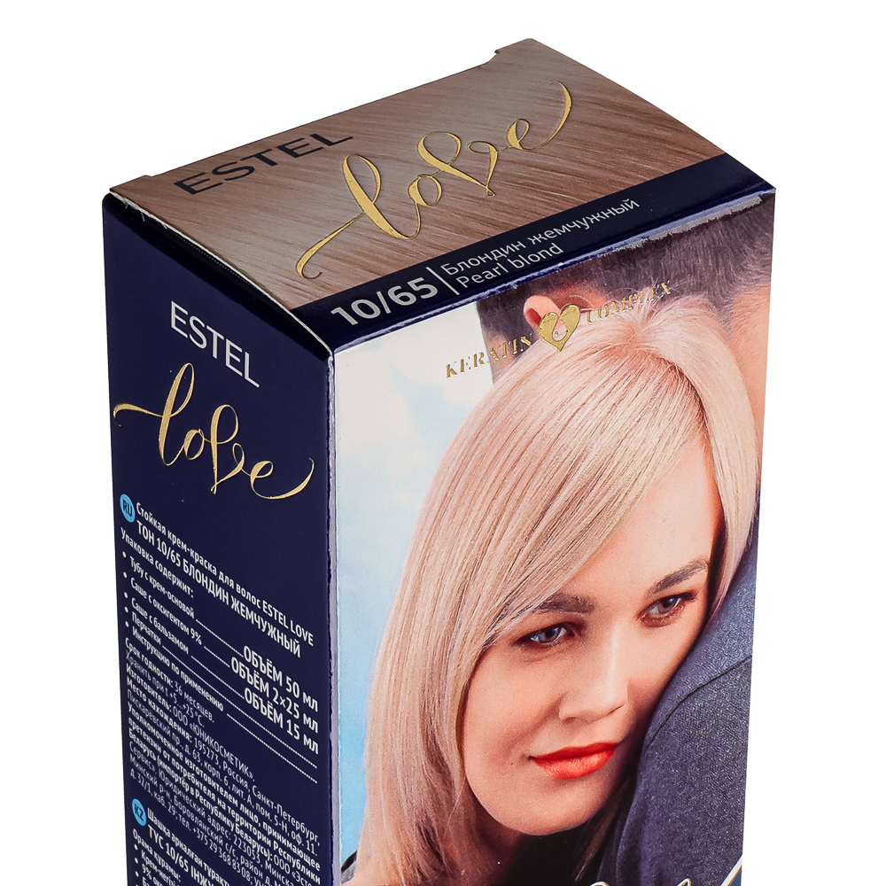 Стойкая крем-краска для волос ESTEL LOVE, тон 10/65, "Блондин жемчужный" - #2