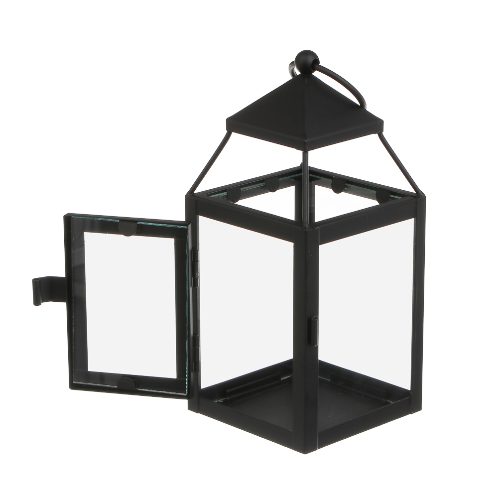 Подсвечник в виде фонарика, 8x8x18 см, металл, стекло - #4