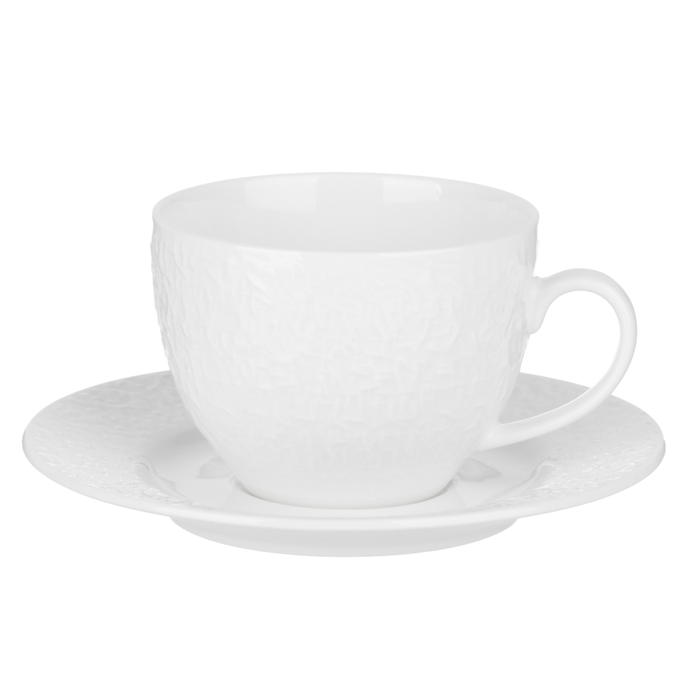 Набор чайный 2 пр., 275мл, MILLIMI, Узоры белые, фарфор - #1