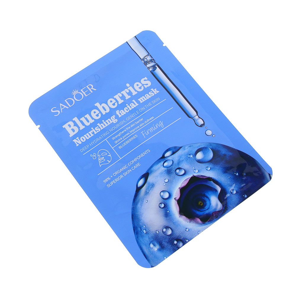 SADOER Маска тканевая для тонуса кожи, 25 гр, голубика - #2