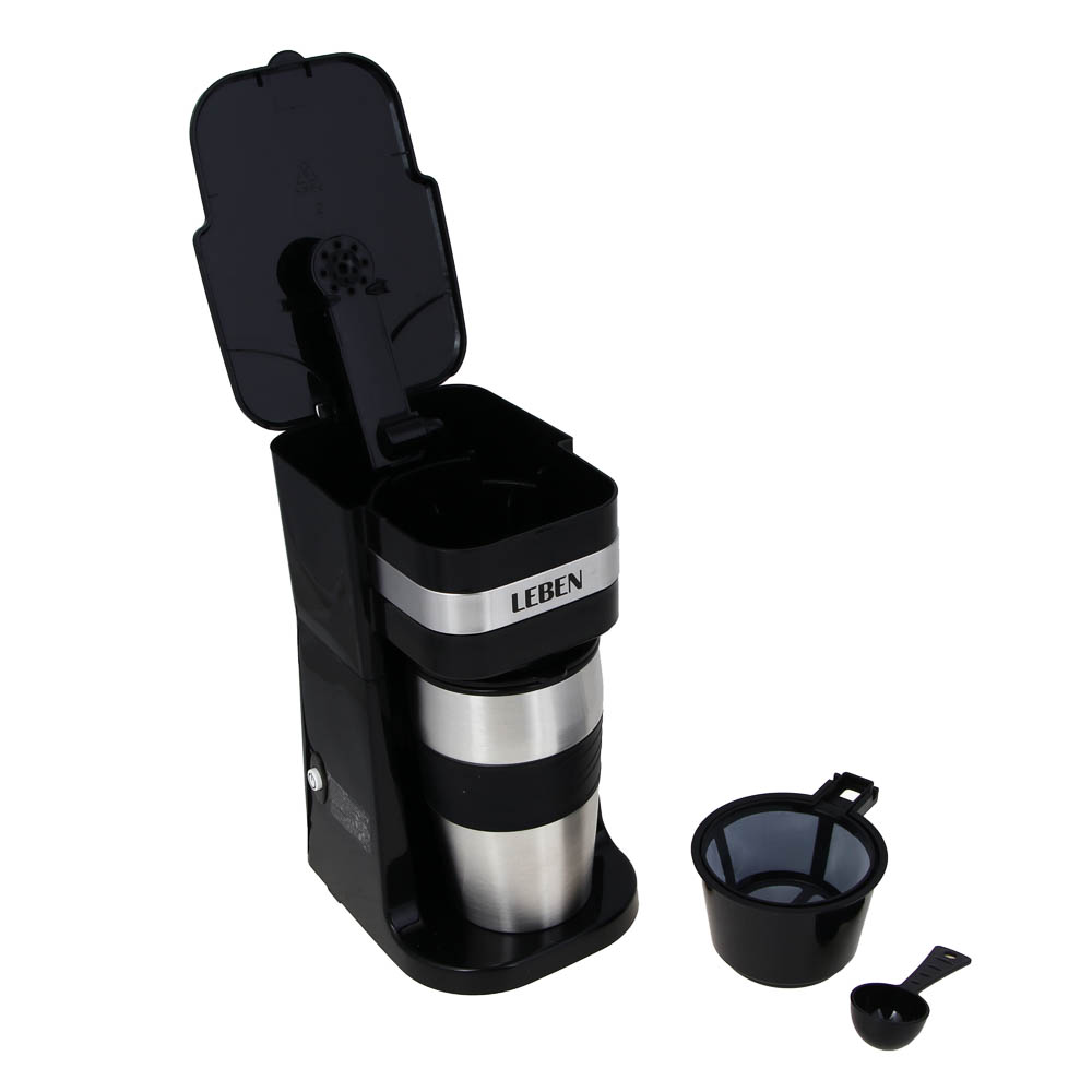 LEBEN Кофеварка капельная, 700Вт, термос-кружка 400мл в комплекте - #6
