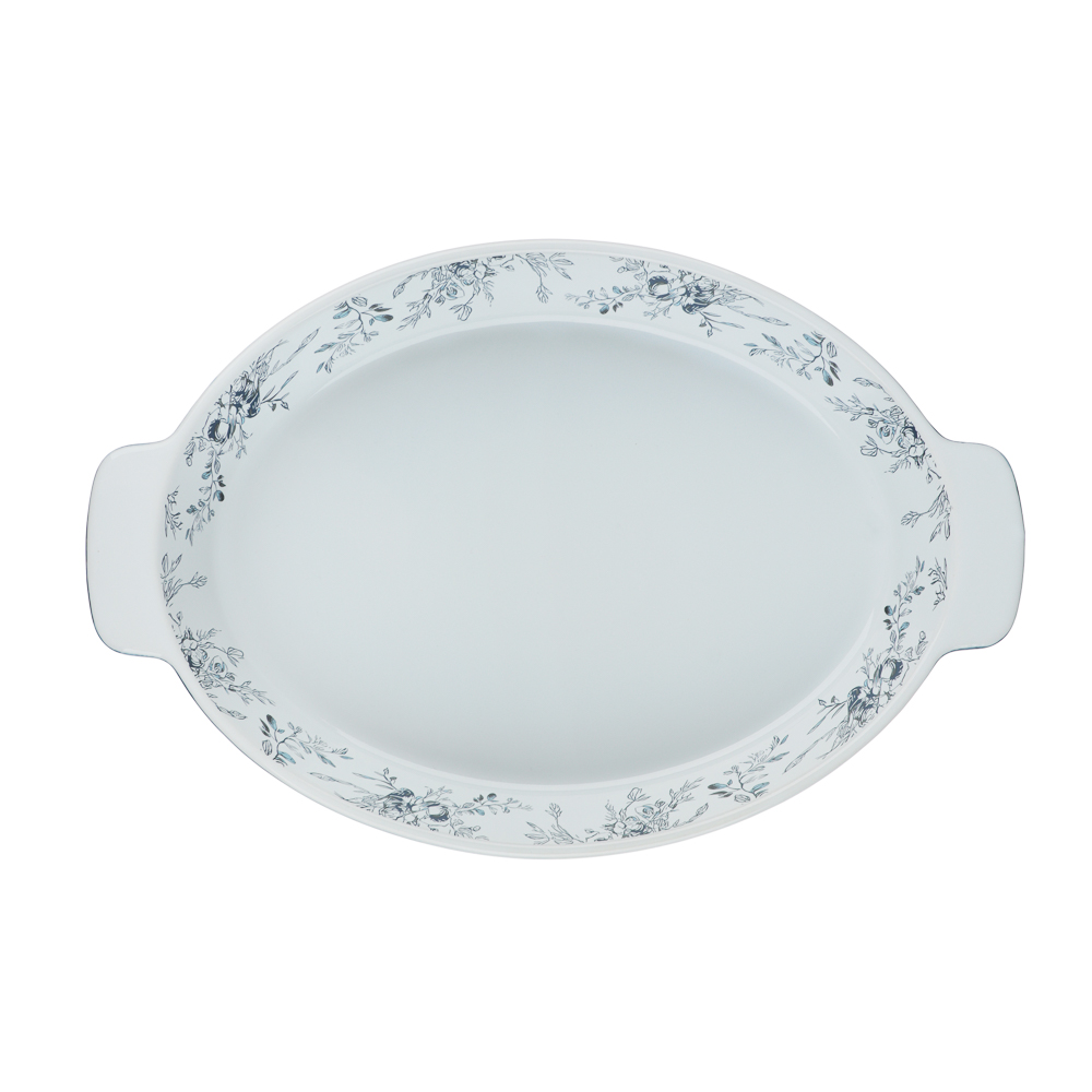 Форма для запекания и сервировки овальная 31х20,5х5см тм MILLIMI цветы, керамика - #7