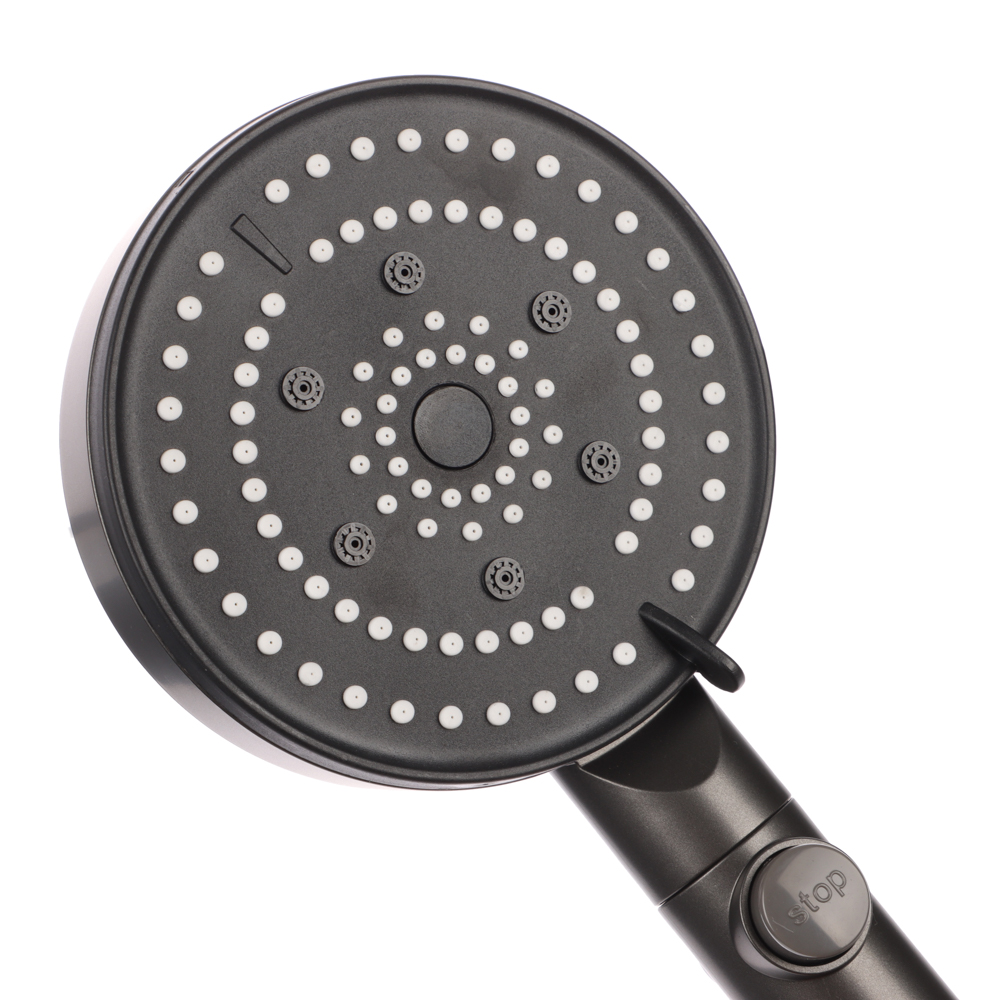 RAIN Лейка для душа, 6 режимов, SPA, кнопка стоп, 120мм, графит - #2