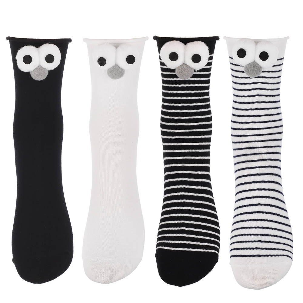 Носки женские с декором, тм GALANTE, р. 23-25, 80% хлопок, 20% полиэстер, разноцветные - #1