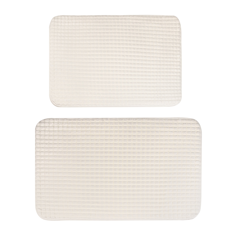 Набор ковриков для ванной  тм VETTA Corn, сетка кукурузная 270г/м², губка, 60х40см+80х50см, молочный - #1