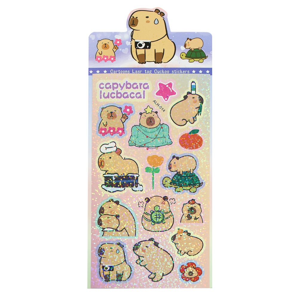 Набор наклеек "Капибара" 10х22,5см, ПВХ, микс 10 дизайнов - #4