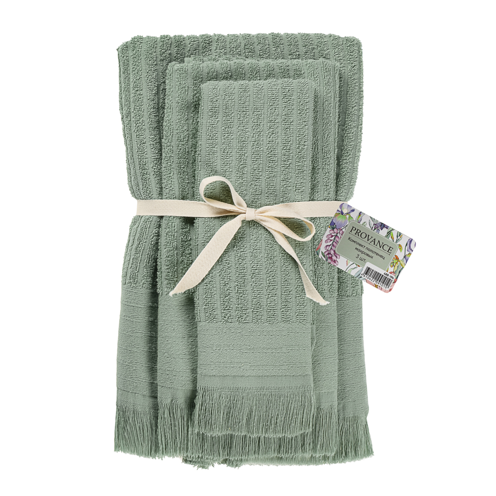 PROVANCE Ботаника Комплект полотенец махровых, 400г/м, 100% хлопок, 30х50, 50х90, 70х130, 6 цветов - #11