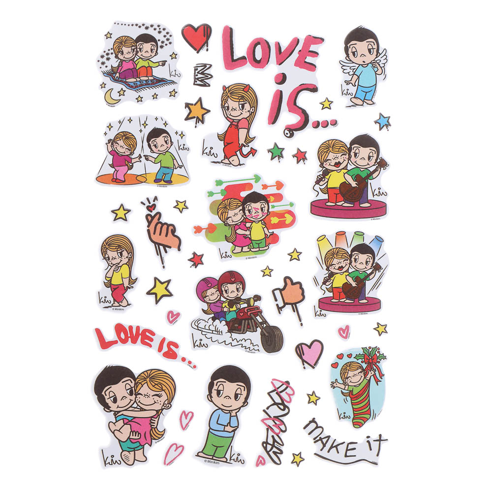 Наклейки объемные 11х20см Love is - #3