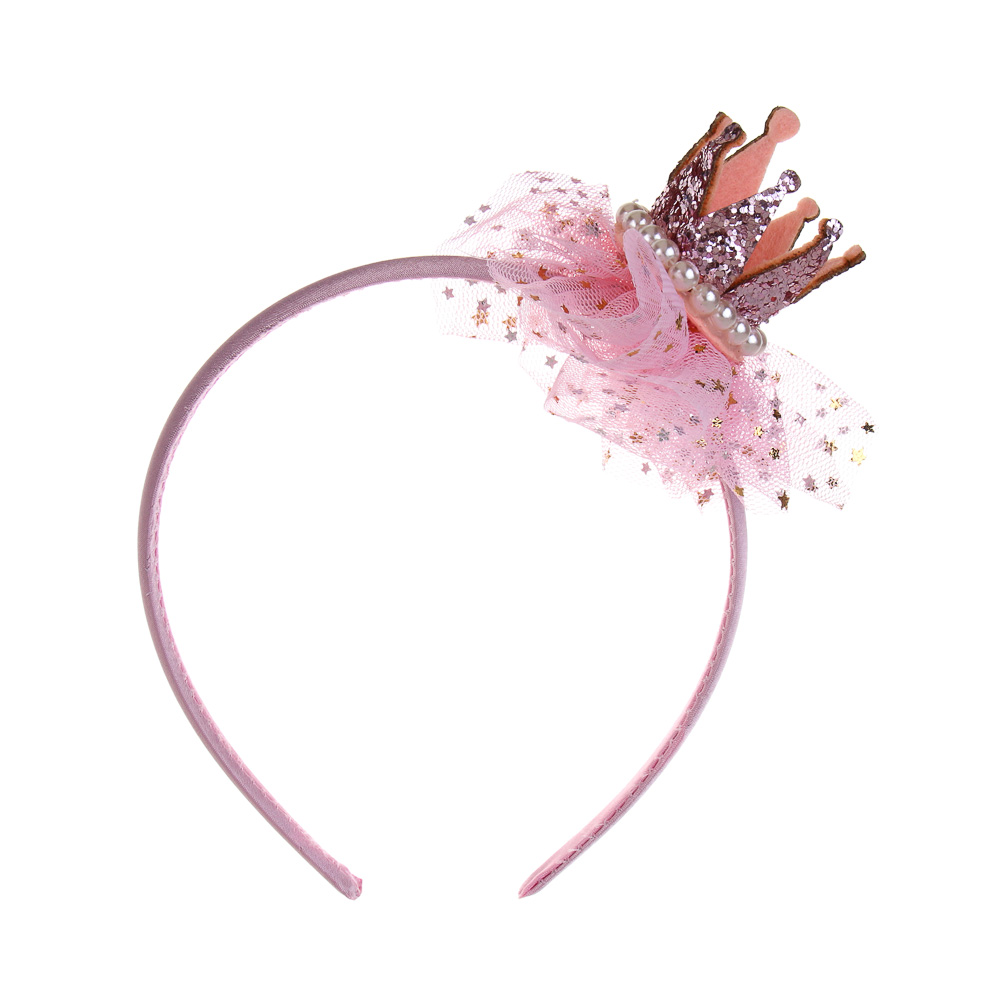 СНОУ БУМ Ободок с короной, диаметр 11,5см, пластик, полиэстер, 2 дизайна - #2