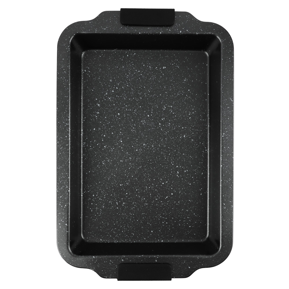 SATOSHI Лион Противень глубокий 40x27x5см, антипригарное покрытие Мрамор, силикон.ручки - #3