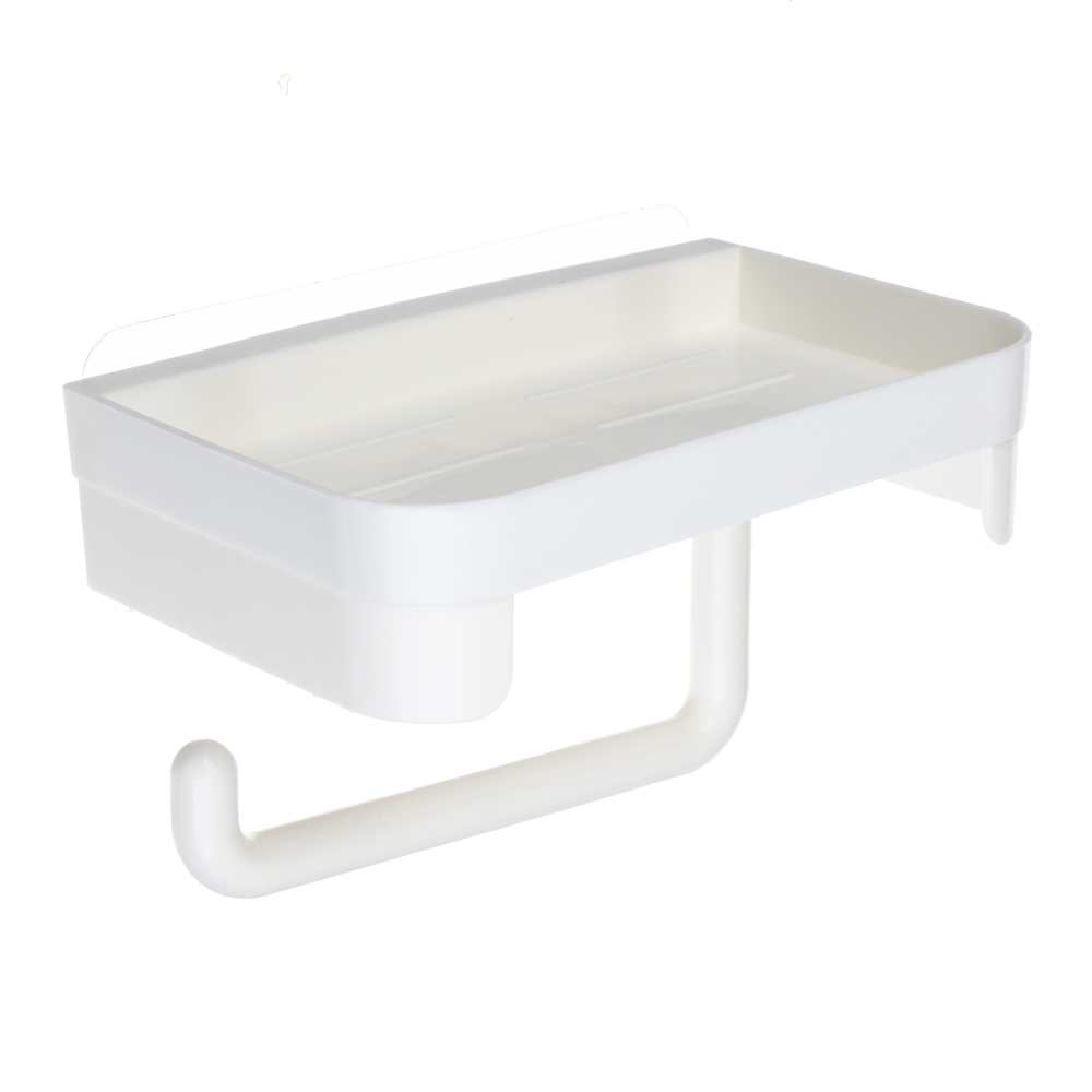 VETTA Classic Держатель для туалетной бумаги, с полкой, пластик, 18x11x4,5 см, молочный - #1