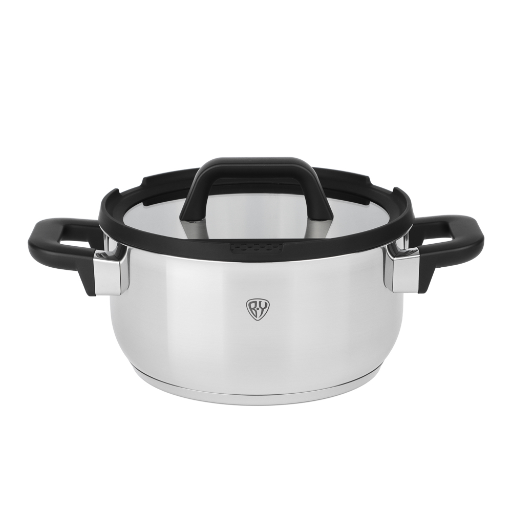 BY COLLECTION Inta Набор посуды кухонной 7пр, кастрюли 5л; 3л; ковш 1,5л; сковорода 24см, нерж.сталь - #2