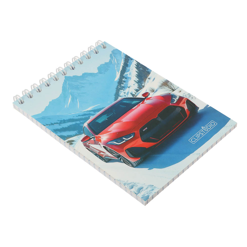 Блокнот А6, 40 листов, офсет, обложка картон, спираль, в клетку, 9 диз. - #12