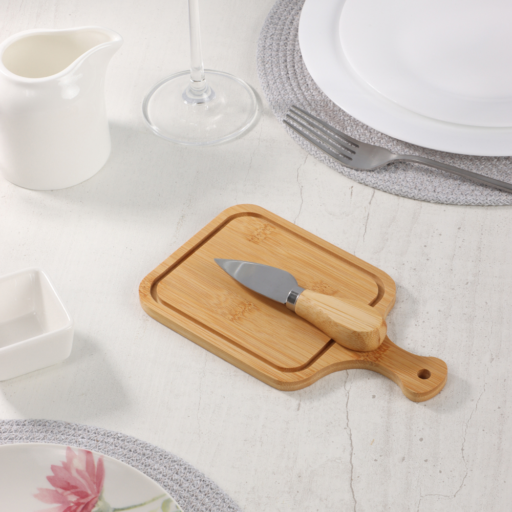 SATOSHI Набор для подачи сыра с ножом, бамбук, 19х11х0.8см - #5