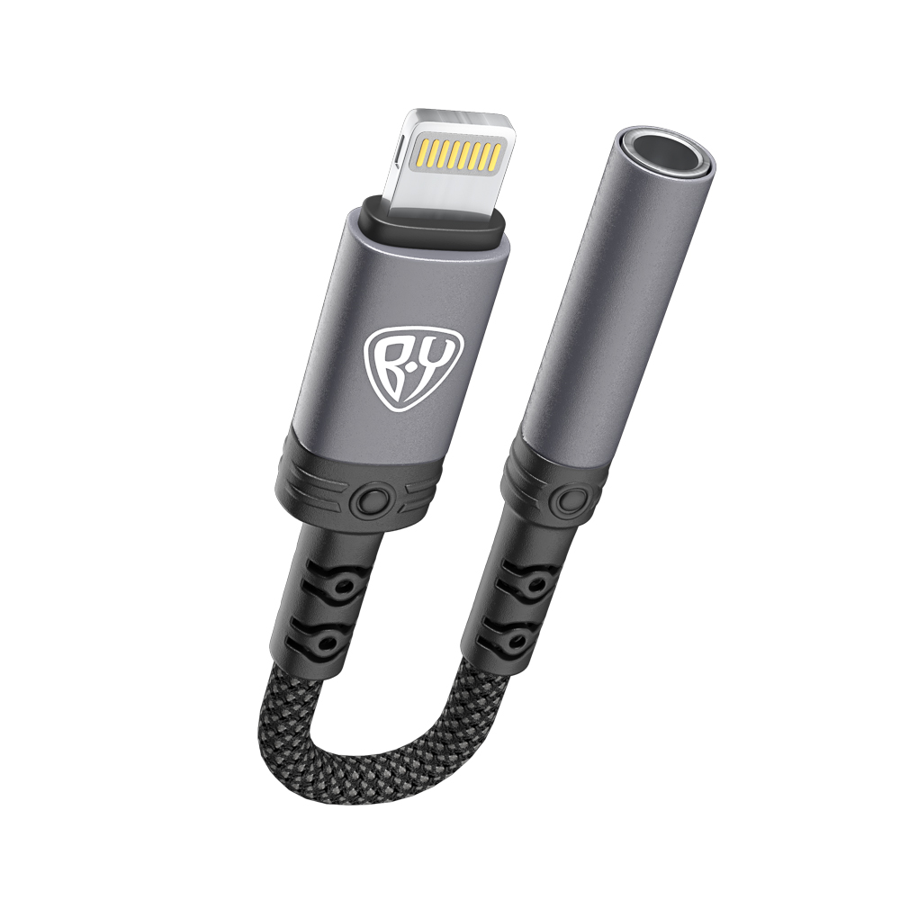 Переходник SoundCore iP-AUX (F) 3.5мм mini jack 4pin BY, 0,12 м, позолоченный, нейлон, черный - #5