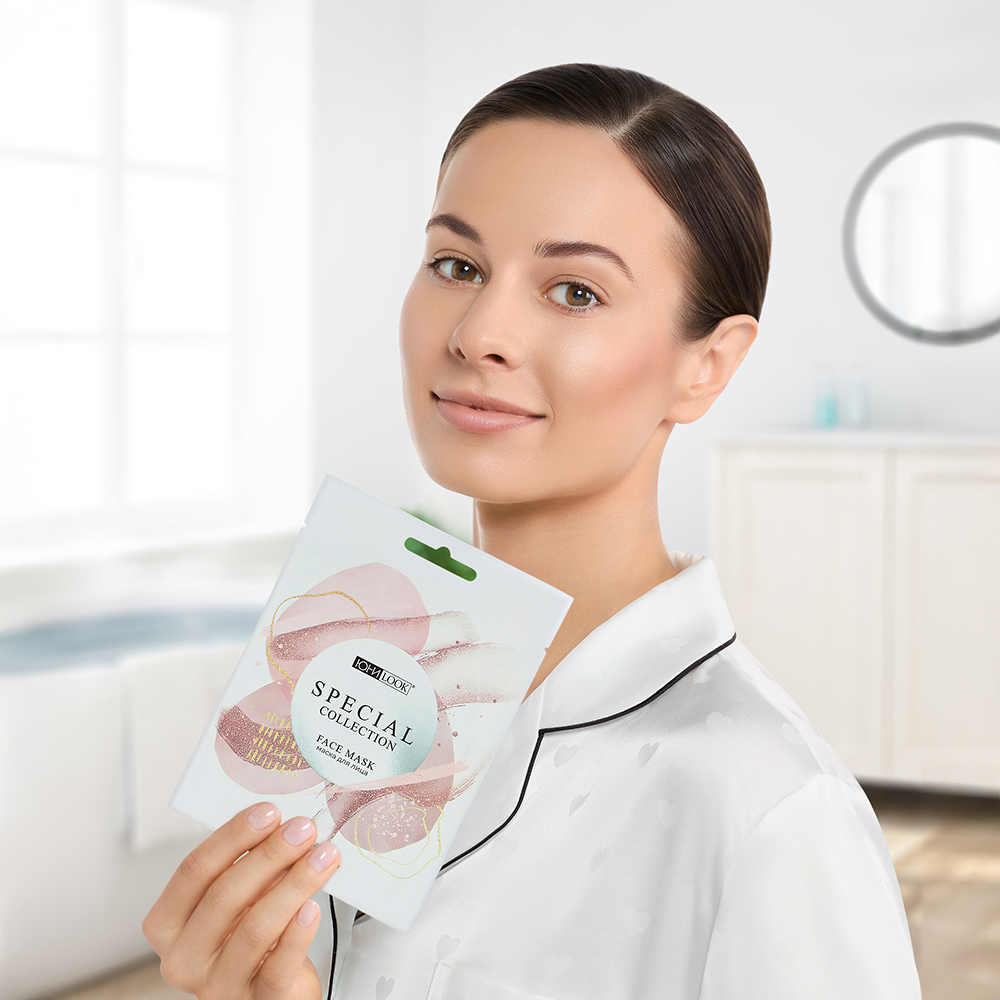 ЮНИLOOK Маска для лица из 2-х частей фольгированная подтягивающая Розовое золото, 25 мл - #5