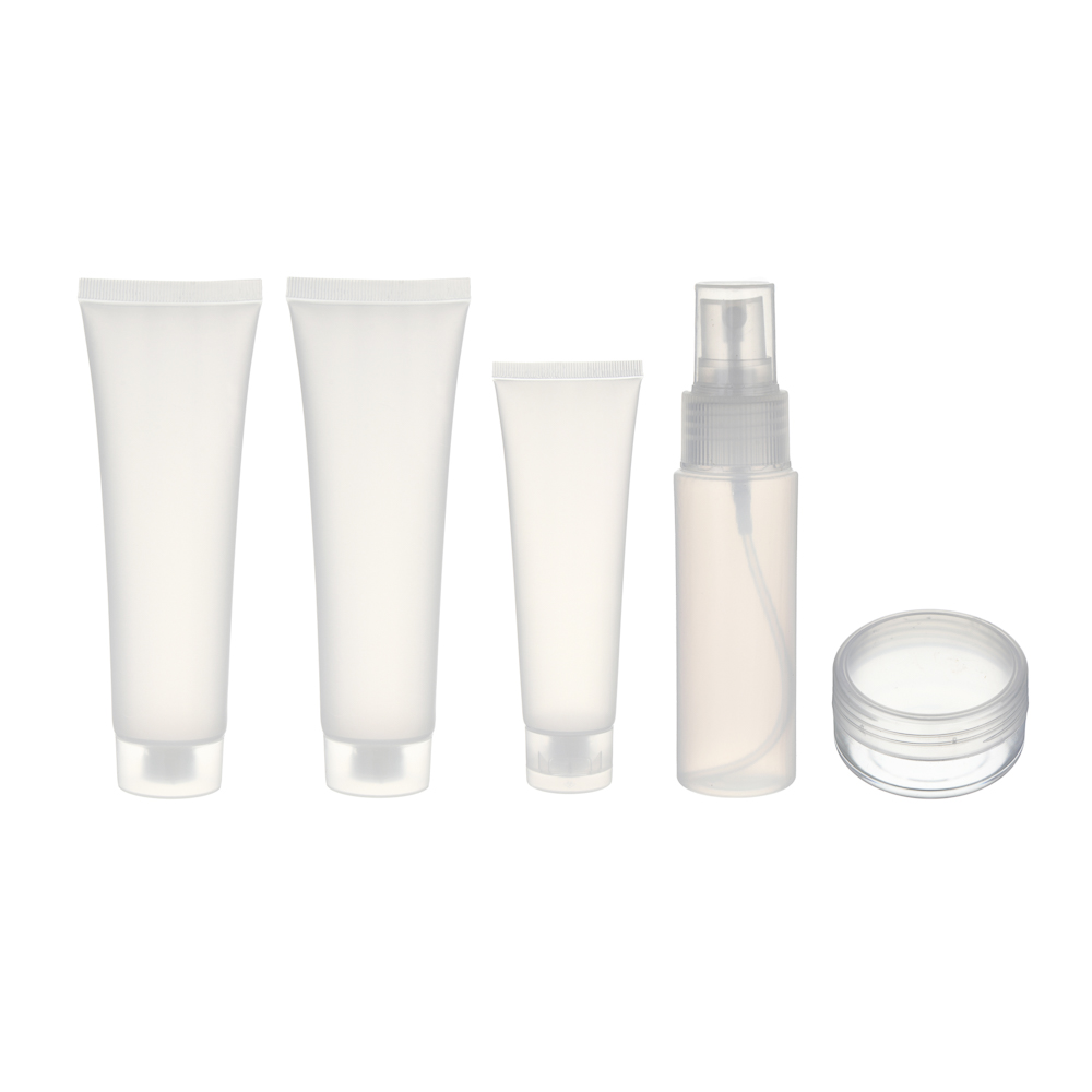 Набор дорожных флаконов 5 шт тм ЮНИLOOK (100 мл х 2 шт, 50 мл х 2 шт, 10 гр х 1 шт), ПЭТ - #1